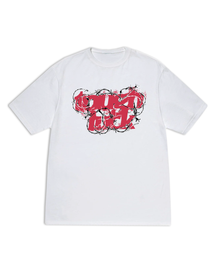 tough luck barbed tee white